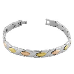 18k Gold over Steel 7.5-inch Stampato Bracelet
