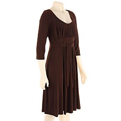 Julian Taylor Women's Solid Self Belt Dress