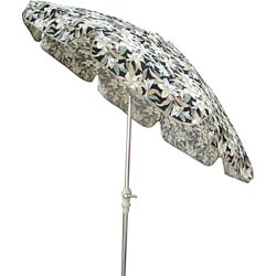 Black Floral 7.5-foot Umbrella