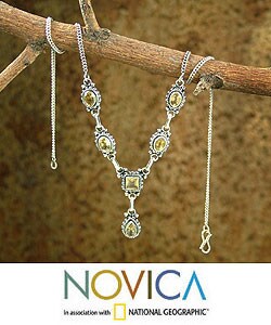 Sterling Silver Citrine 'Sunshine' Necklace (India)