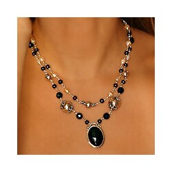 'Duet' Onyx and Pearl Necklace (Indonesia)