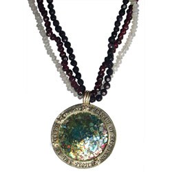 'We The People' Large Roman Glass Necklace (Israel)