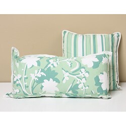 Silhouette Green Floral Decorative Pillow Set
