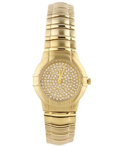 Croton Women's 23k Goldplated Pave Dial Watch