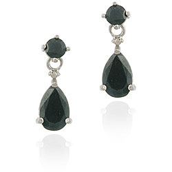 Glitzy Rocks Sterling Silver Midnight Sapphire Teardrop Earrings