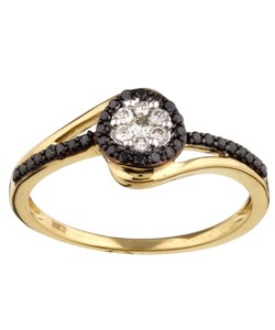 10k Gold 1/3ct TDW Black and White Diamond Ring