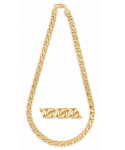14k Yellow Gold Overlay 30-inch Weaved Cuban Chain