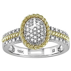 10k Two-tone Gold 1/5ct TDW Diamond Ring (H-I-J, I1-I2)