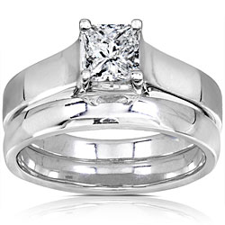 14k Gold 5/8ct Princess-cut Bridal Ring Set (GH, I1-I2)
