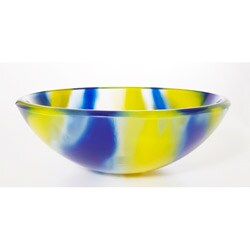 DeNovo Catseye Yellow/ Blue Glass Vessel Sink