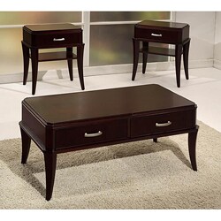 Manhattan Contemporary Espresso 3-piece Table Set