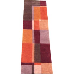 Indo Tibetan Multi-colored Runner Rug (2'4 x 8'1)