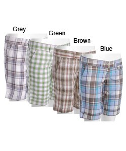Smug Jeans Junior's Plaid Bermuda Shorts