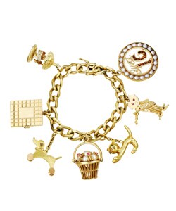 14k and 18k Yellow Gold Large Charm Bracelet