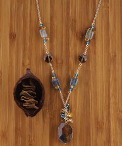 Sterling Silver Kyanite 'Twilight Mist' Quartz Necklace (USA)