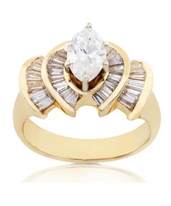 14k Gold 2ct TDW Marquise Diamond Engagement Ring (G, SI)
