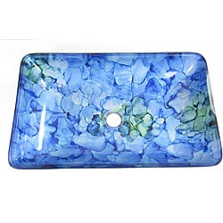 DeNovo Water Lilllies Rectangular Glass Vessel Sink