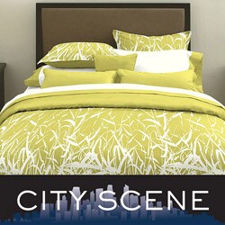 City Scene Bamboo Celadon 3-piece Duvet Cover Set