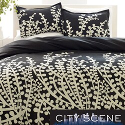City Scene Branches 3-Piece Black Comforter Set