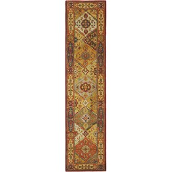 Handmade Diamond Bakhtiari Multi/ Red Wool Runner (2'3 x 14')