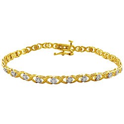 10k Gold 1ct TDW Diamond XO Tennis Bracelet (H-I, I3)