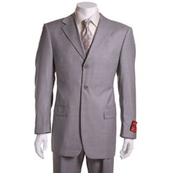 Mantoni Red Labeled Medium Grey Wool Suit