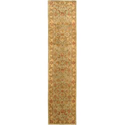 Handmade Heritage Kermansha Green/ Gold Wool Runner (2'3 x 10')