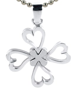 Stainless Steel Heart Clover Necklace