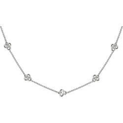 14k White Gold 1/10ct TDW Diamond Flower Necklace (H-J, I1-I2)