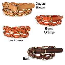 Linea Pelle Women's Woven Ring Belt