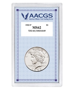 American Coin Treasures 1922 Peace Dollar Coin