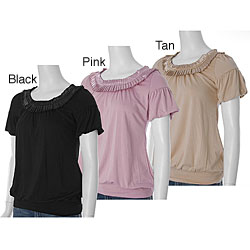 Everyday Embellished Bubble-sleeve Blouse