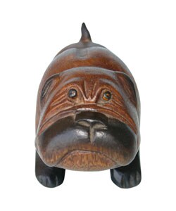 Hand-carved Pug Dog