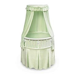 Elite Oval Bassinet with Sage Dots Bedding