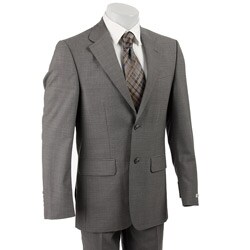 Kenneth Cole Men's Grey Check 2-button Wool Suit