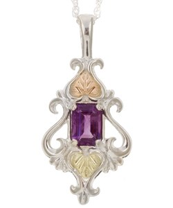 Black Hills Gold on Silver Amethyst Necklace