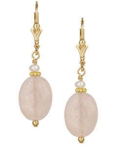 Charming Life 14k Goldfill Rose Quartz Drop Earrings