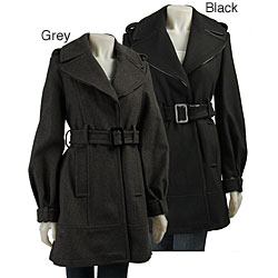 Marvin Richards Women's Button-front Belted Coat