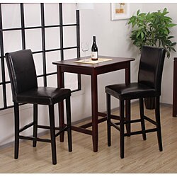 Andre Black Leather Barstools (Set of 2)