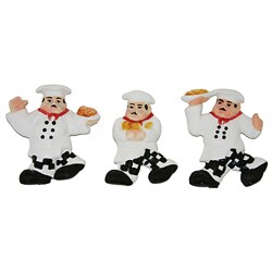 Plump Chef Hand-painted 3-piece Magnets Set