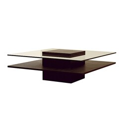 Kendal Wenge Oak Veneer Glass Top Coffee Table
