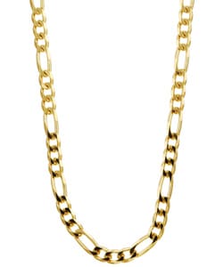 Caribe Gold 14k over Sterling Silver 24-inch Figaro Chain (4 mm)