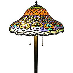 Tiffany-style Peacock Floor Lamp