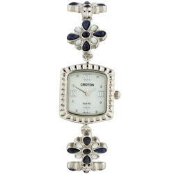 Croton Women's Floral Blue Jasper Quartz Watch