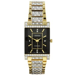 Croton Men's Goldplated Crystal Dress Watch