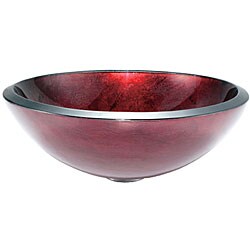 Kraus 19 mm thick Galaxy Fire Red Glass Vessel Sink