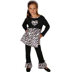 AnnLoren Girl's Zebra Heart 2-piece Outfit