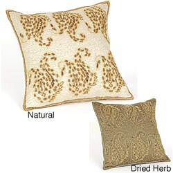 Goa Beaded Paisley Print Pillow