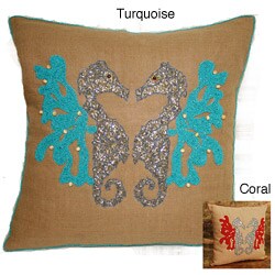 Monaco Beaded Seahorse Pillow