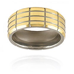 Tungsten Grooved Goldplated Band (9 mm)